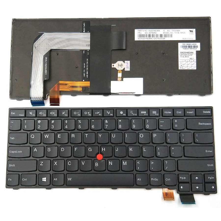 Клавиатура для ноутбука Lenovo IBM ThinkPad T460S, T470S, 13 2nd черная, с подсветкой