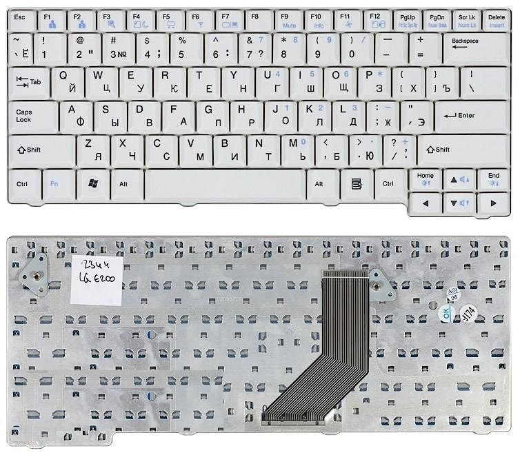Клавиатура для ноутбука LG E200 E300 белая
