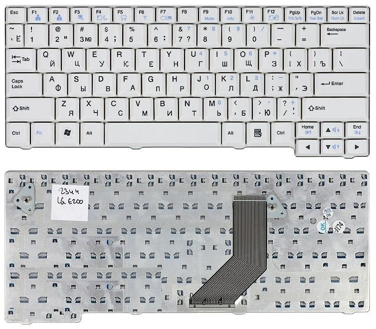 Клавиатура для ноутбука LG E200 E300 белая