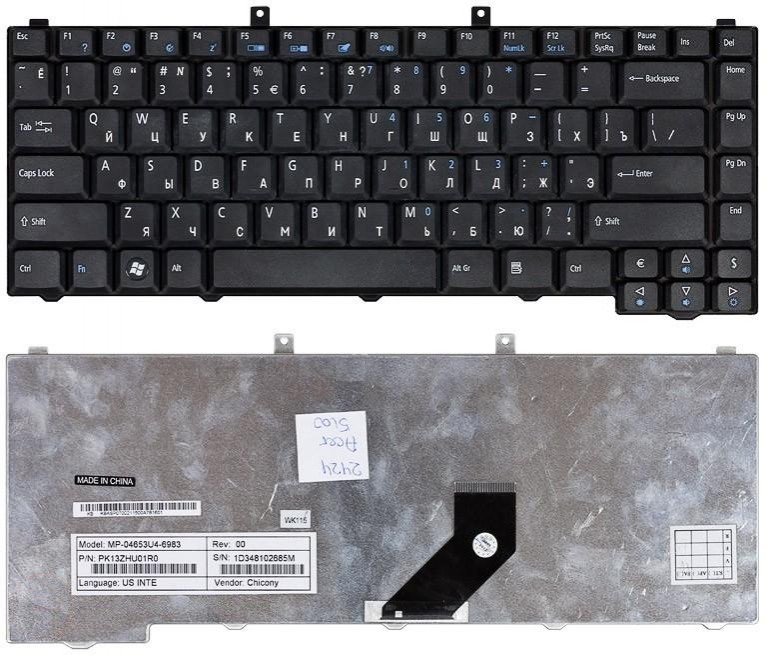 Клавиатура для ноутбука Acer Aspire 3100 5100 3690 3650 5610 черная  