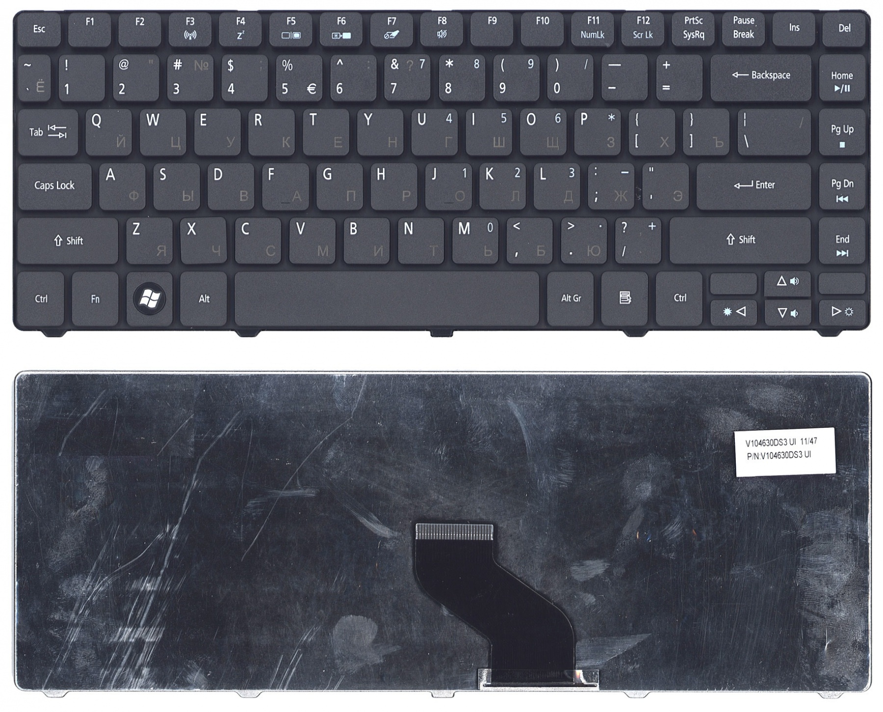 Клавиатура для ноутбука Acer Aspire 3810T, Timeline 3410, 3410T, 3410G, 4741, 3810, 3810T, 3810TZ, 3810TZG, 4740 черная  