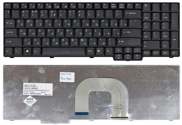 Клавиатура для ноутбука Acer Aspire 9800, 9810 черная