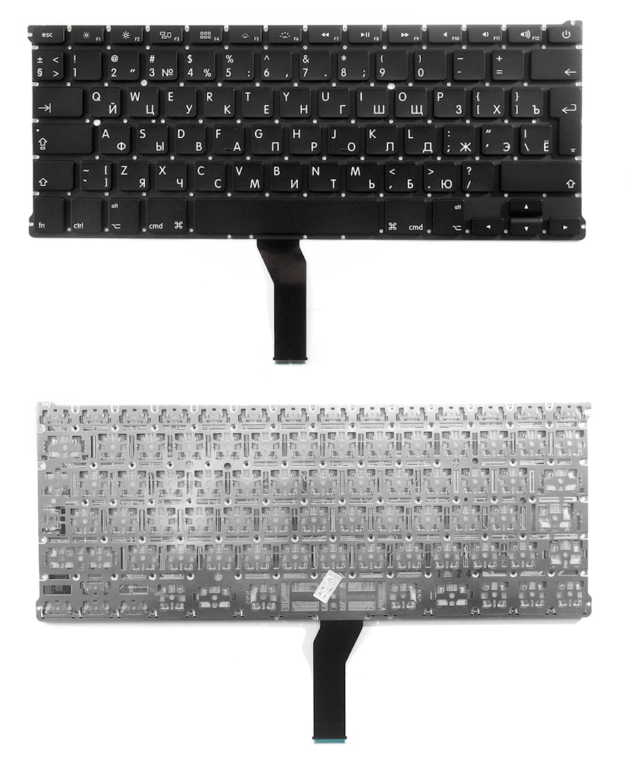 Клавиатура для ноутбука Apple MacBook A1369, A1466 черная, большой Enter, 2010 год