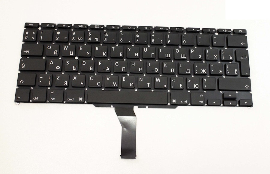 Клавиатура для ноутбука Apple MacBook A1370, A1465 черная, большой Enter, 2010 год