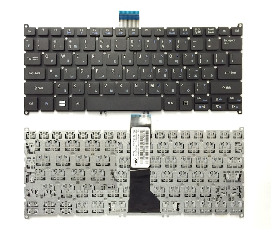 Клавиатура для ноутбука Acer Aspire E11 ,E3-111, ES1-111, ES1-111M, V5-122, V5-122P, V5-171, V5-132P, V3-331, V3-371, V3-372 черная