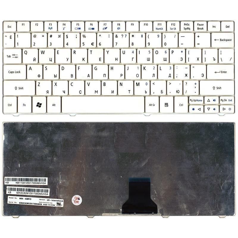 Клавиатура Acer Aspire One 751, 1410, 1810T белая  