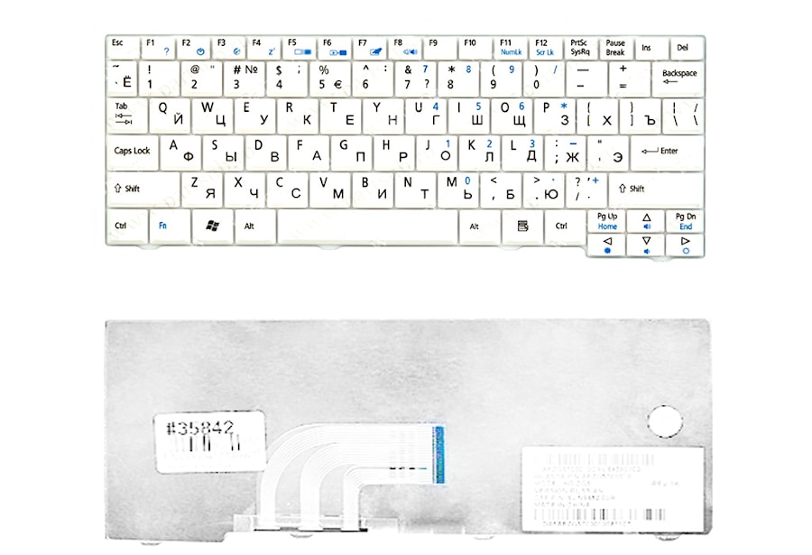 Клавиатура для ноутбука Acer Aspire One A110, A150, D250, ZG5 белая