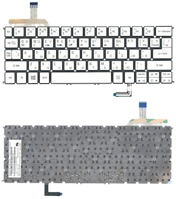 Клавиатура для ноутбука Acer Aspire S7, S7-191, MP-12A5 серебряная, с подсветкой