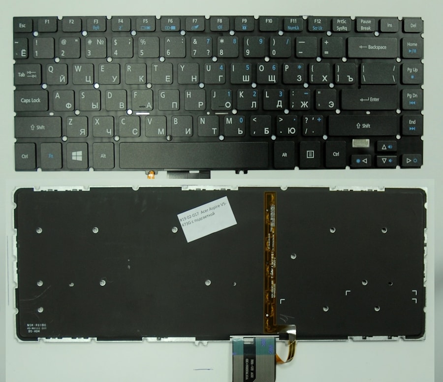 Клавиатура для ноутбука Acer Aspire V5-473G черная, с подсветкой