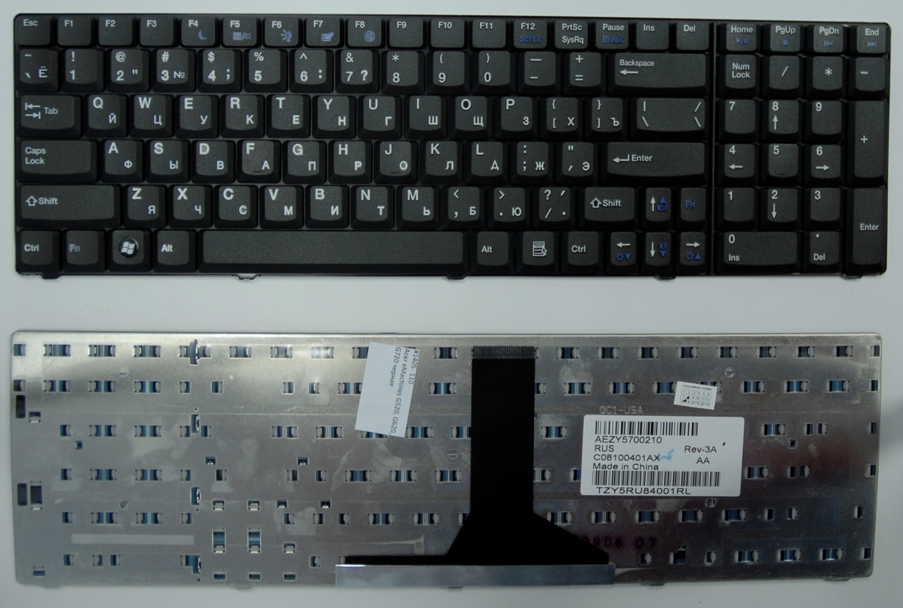 Клавиатура Acer eMachines G520, G620, G720 черная  