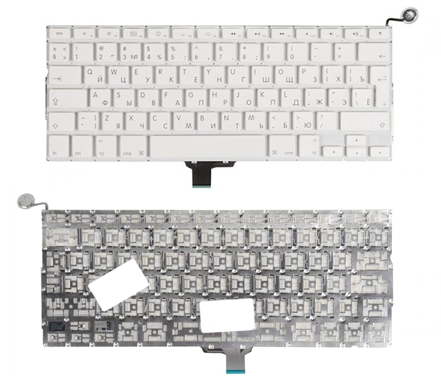 Клавиатура для ноутбука Apple MacBook A1278 белая, большой Enter