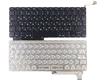 Клавиатура для ноутбука Apple MacBook A1286 с SD черная, большой Enter, с подсветкой
