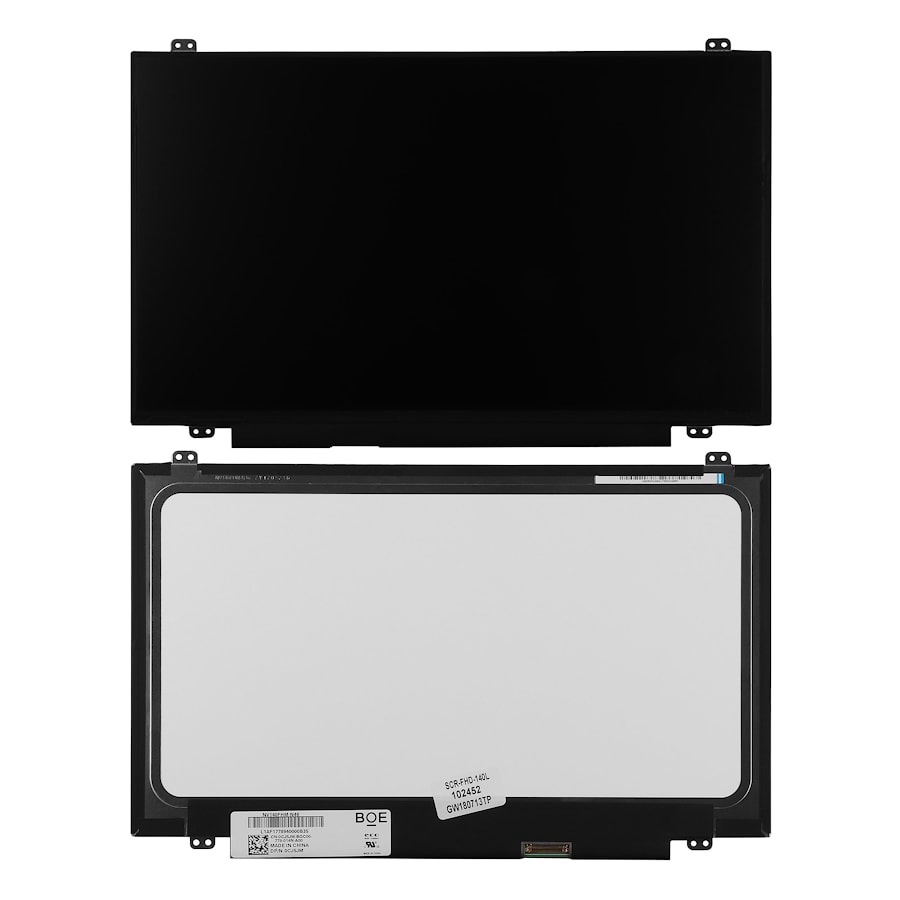 Матрица для ноутбука 14" 1920x1080 FHD, 30 pin eDP, Slim, LED, ADS, крепления сверху/снизу (уши), матовая. PN: NV140FHM N46.