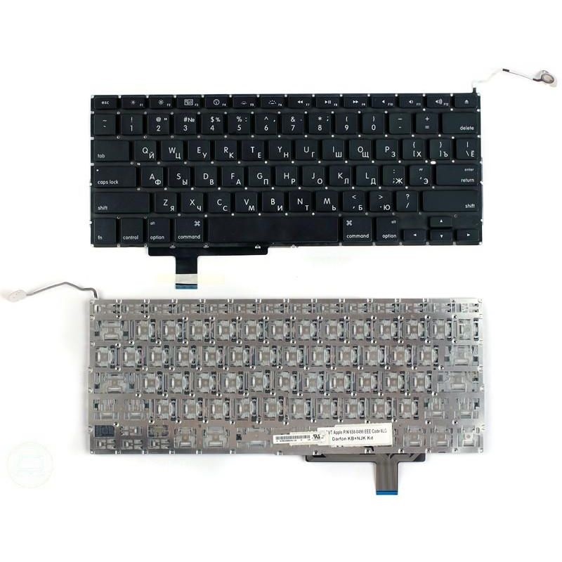 Клавиатура Apple MacBook A1369, A1466 черная, большой Enter, с подсветкой  