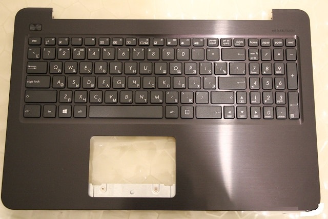Клавиатура для ноутбука Asus X556UQ, F556, F556L, F556LA , F556LD Series. Плоский Enter. Черная, с топкейсом. PN: 0KNB0-6122US0Q, 9Z.N8SSQ.001.