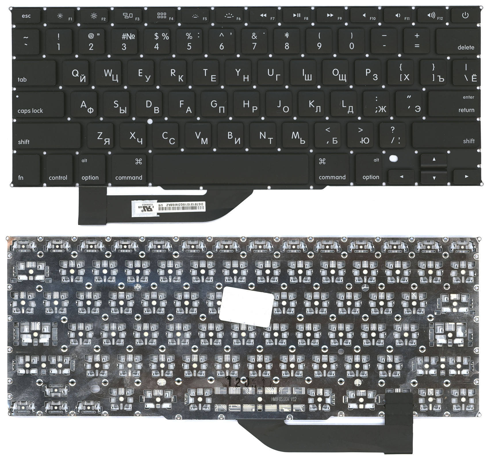 Клавиатура Apple MacBook A1398 черная, плоский Enter  