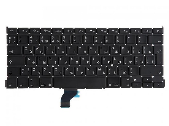 Клавиатура для ноутбука Apple MacBook A1502 черная, большой Enter