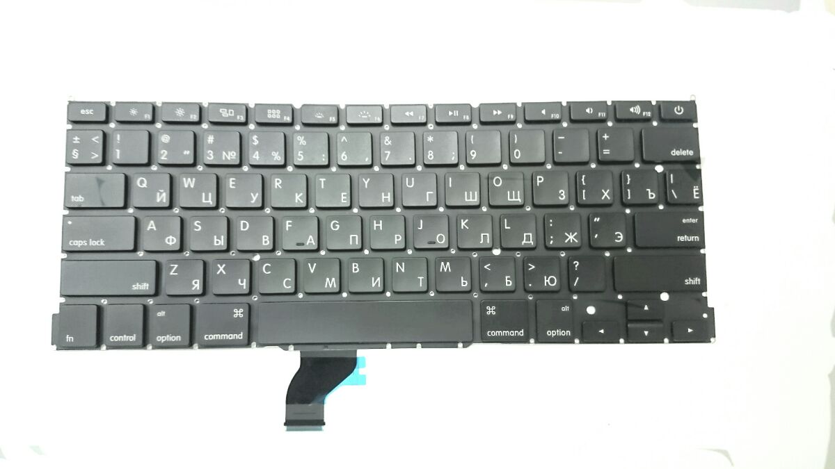 Клавиатура Apple MacBook A1502 черная, плоский Enter  
