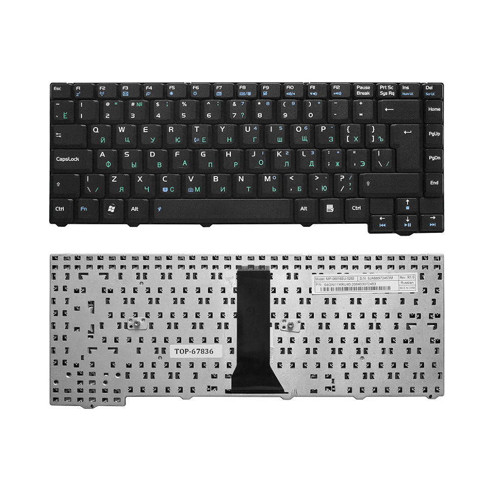 Клавиатура для ноутбука Asus F2, F3, Z53 черная 24 pin  