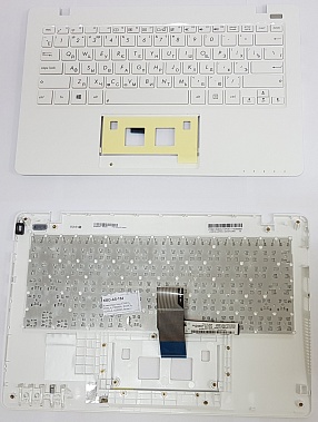 Клавиатура для ноутбука Asus F200CA, F200LA, F200MA, X200CA, X200LA, X200MA белая, с верхней панелью  