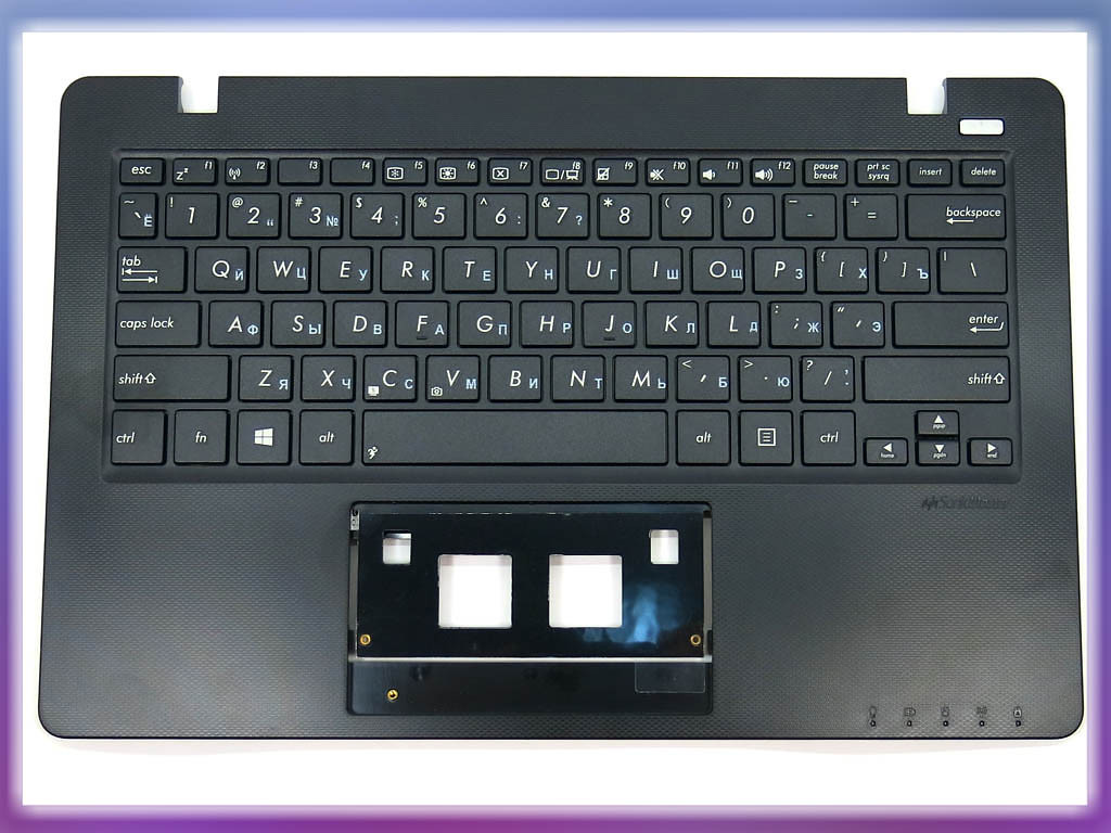 Клавиатура ноутбука Asus F200CA, F200LA, F200MA, X200CA, X200LA, X200MA черная, с верхней панелью  