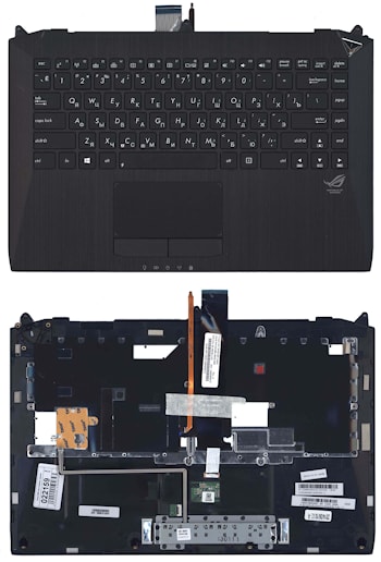 Клавиатура Asus G46 черная, с подсветкой, с верхней панелью