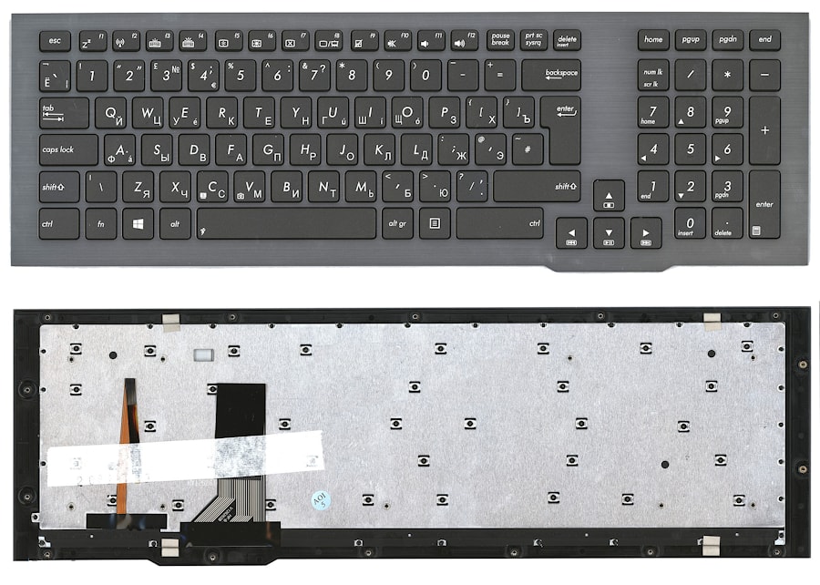 Клавиатура для ноутбука Asus G75 черная, с рамкой, с подсветкой
