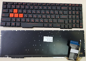 Клавиатура Asus GL553, GL553V, GL553VW, ZX553VD, ZX53V, ZX73 черная, без рамки, с подсветкой