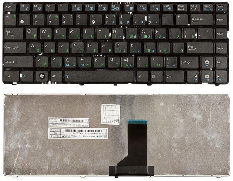 Клавиатура для ноутбука Asus K41, K42, K43, U31, U35, U41, UL30, U32, UL35, N82 черная, с рамкой  