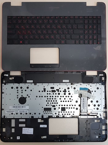 Клавиатура для ноутбука Asus N551, G551 черная, с подсветкой, с верхней панелью