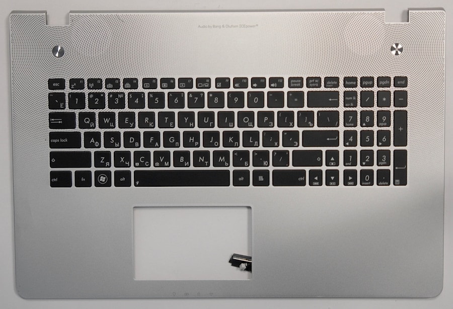 Клавиатура для ноутбука Asus N76Vb, N76Vm, N76Vz, N76Vj черная, с подсветкой, верхняя панель в сборе