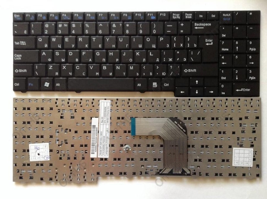 Клавиатура для ноутбука DNS ECS MB50, MB50II, MB50IA, MB50IA1 черная