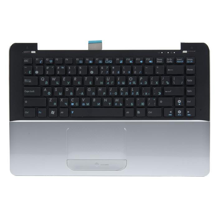 Клавиатура Asus UX30, UX30S черная, с серебряной верхней панелью  