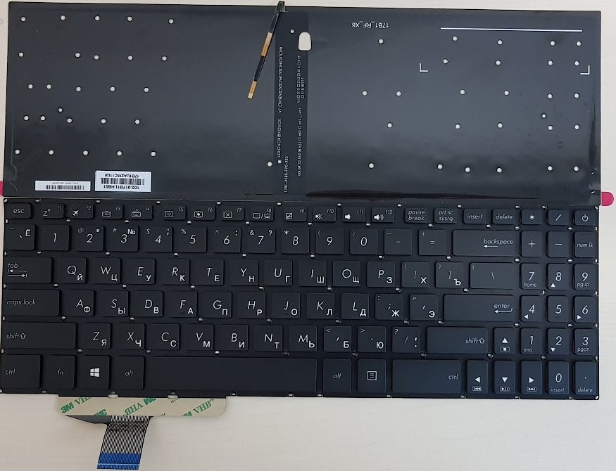 Клавиатура для ноутбука Asus M580, N580, X580VD, N580V, X580 черная, без рамки, с подсветкой