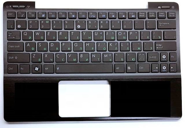 Клавиатура для ноутбука Asus Eee PC 1018P, 1018PB черная, верхняя панель в сборе