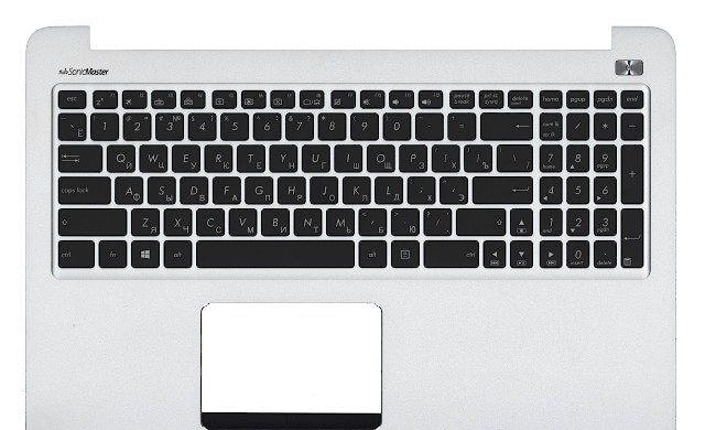 Клавиатура для ноутбука Asus K501L, K501LB черная, верхняя панель в сборе