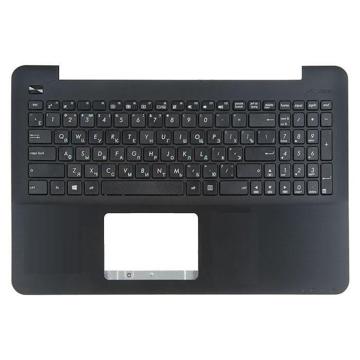 Клавиатура для ноутбука Asus X555, X555L, X555LD, X555LN черная, с черной верхней панелью