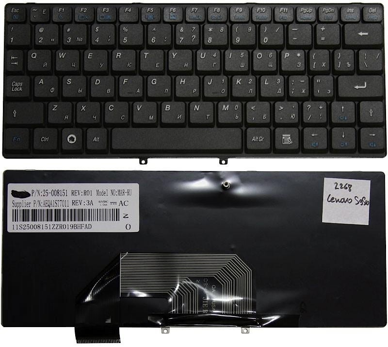 Клавиатура для ноутбука Lenovo IdeaPad S9, S10 черная