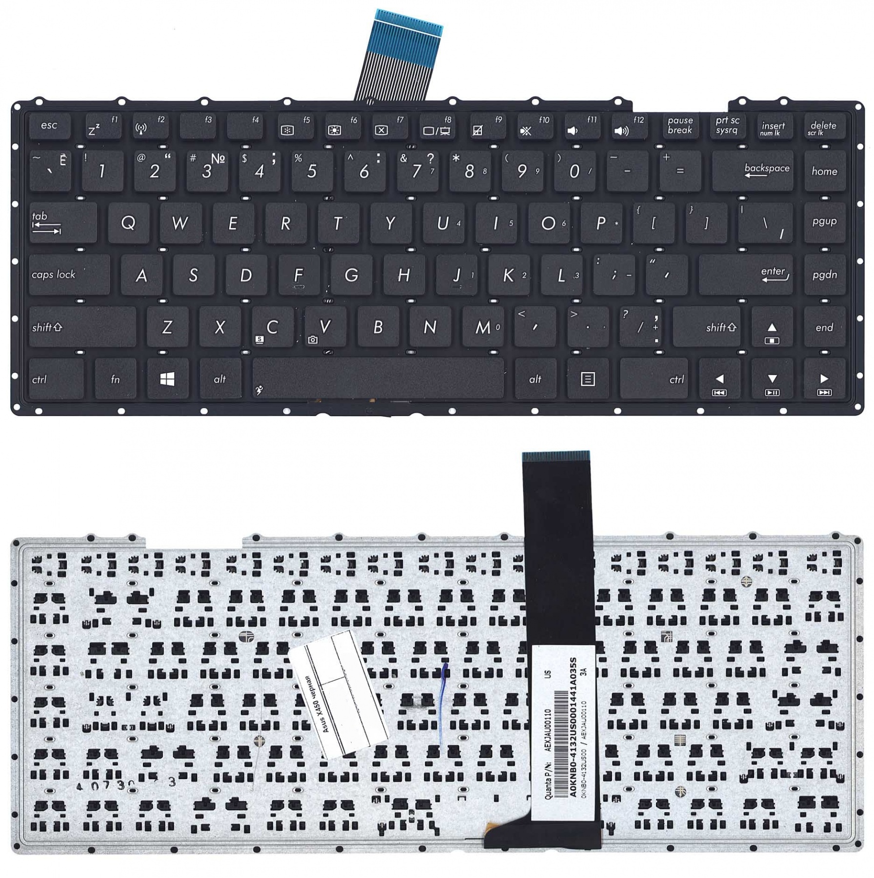 Клавиатура Asus X450 черная, без рамки  
