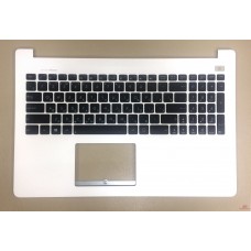 Клавиатура Asus X451 белая, без рамки, с верхней панелью  