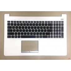 Клавиатура для ноутбука Asus X451 черная, верхняя панель в сборе (белая)