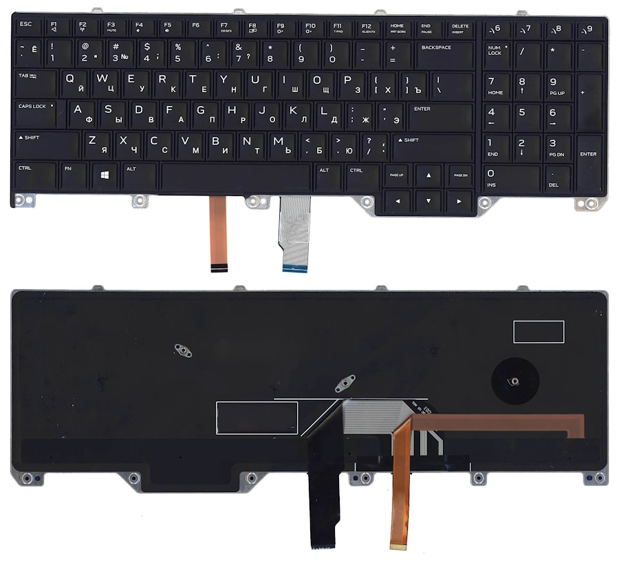 Клавиатура для ноутбука Dell Alienware M17x R4 черная с подсветкой
