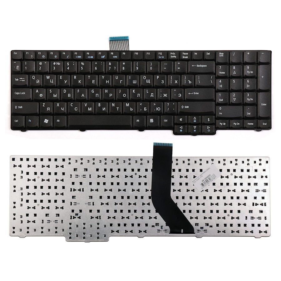 Клавиатура для ноутбука Acer 8920, 8930, 7730 Series. Плоский Enter. Черная, без рамки. PN: AEZY6700010.