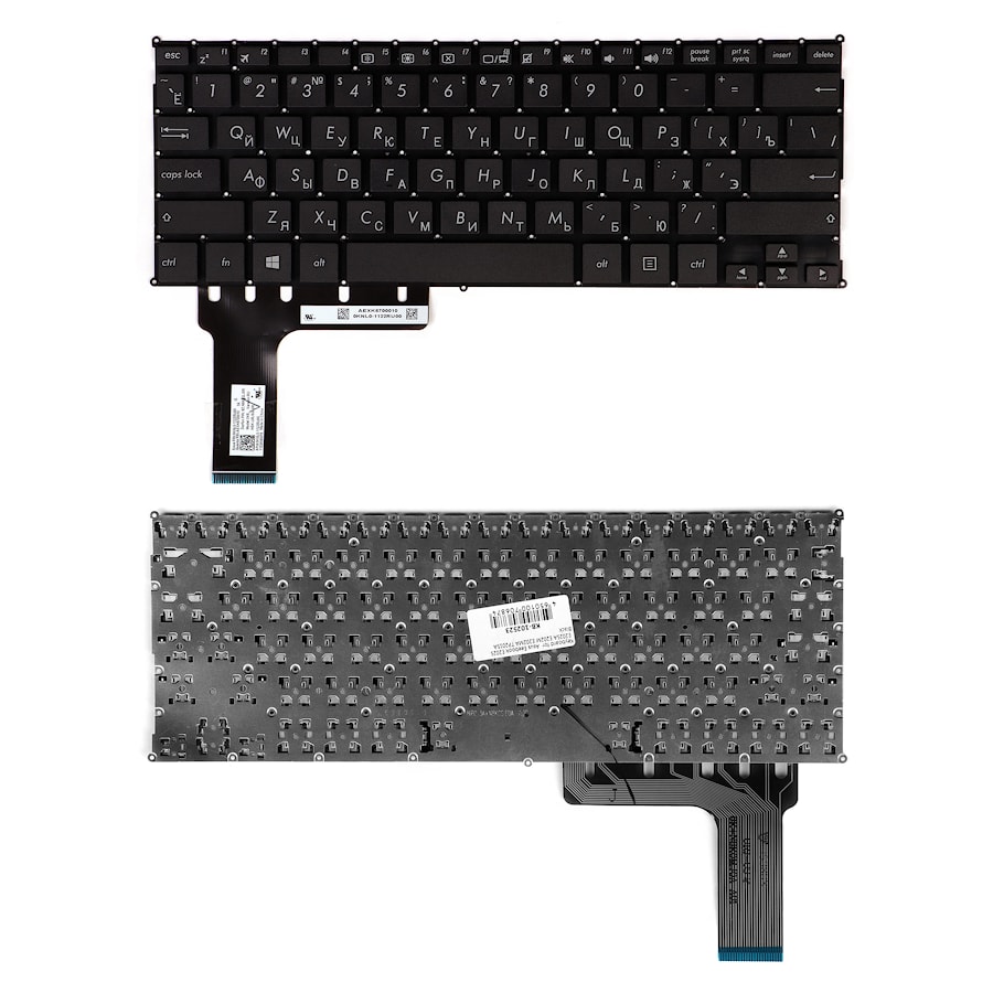 Клавиатура для ноутбука Asus Eeebook TP201SA, E202S, E202SA. Плоский Enter. Черная, без рамки. PN: 0KNL0-1122RU00, 90NL0052-R32RU0, 9Z.N8KSQ.J0R.