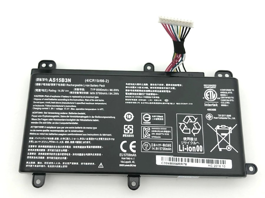 Аккумулятор для Acer Predator 15 G9-591, G9-592, G9-593, G9-792, Predator 17 G5-791, G5-792, G5-793, as15b3n, 5700mAh, 14.8V