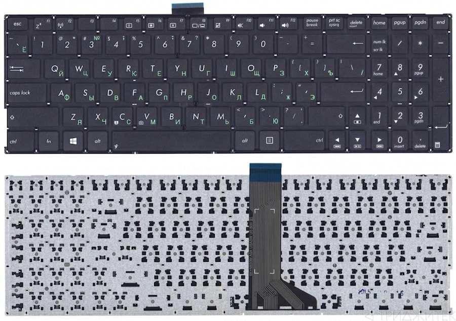 Клавиатура для ноутбука Asus X555L, X553, A555LA, A555LD, A555LN, A555LP, D550, TP550, S550, X750 черная