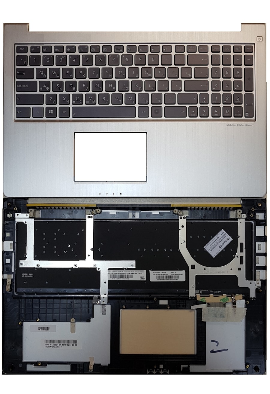 Клавиатура для ноутбука Asus UX51, UX51VZ-DH71, UX51VZ-XB71 черная, с верхней панелью