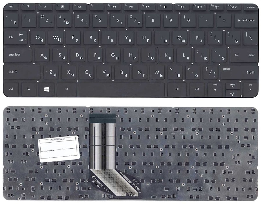 Клавиатура для ноутбука HP ENVY X2 черная, без рамки