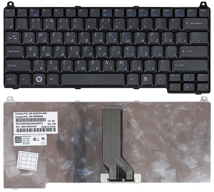 Клавиатура для ноутбука Dell Vostro 1310, 1320, 1510, 1520, 2510 черная