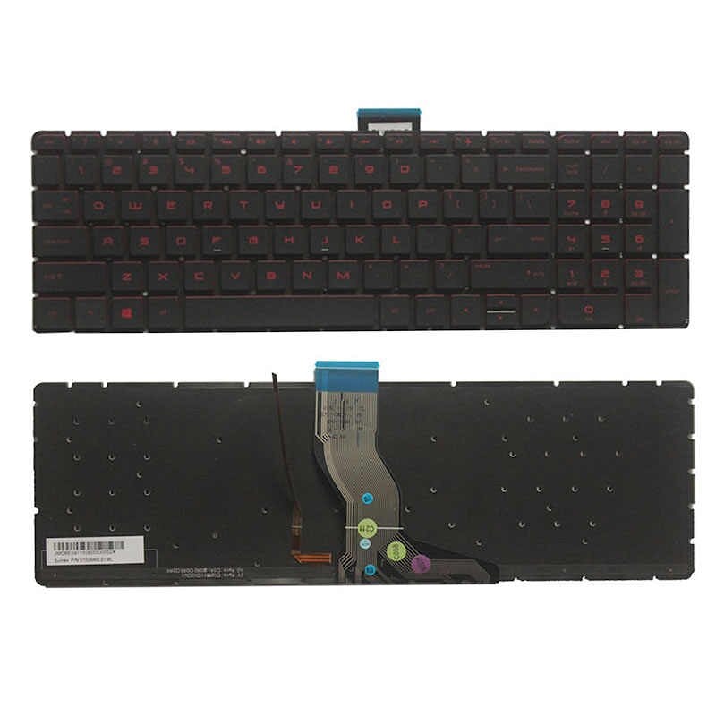Клавиатура для ноутбука HP Omen 17-W000, 17-W100, 17-W200 черная, красные кнопки, с подсветкой